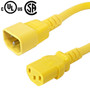 15ft IEC C13 to IEC C14 Power Cable - 14AWG SJT - Yellow FN-PW-100C-15YL