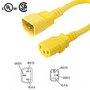 15ft IEC C13 to IEC C14 Power Cable - 14AWG SJT - Yellow FN-PW-100C-15YL