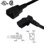 12ft IEC C13 Left Angle to IEC C14 Power Cable - 18AWG SJT FN-PW-100L3-12