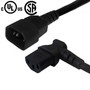 12ft IEC C13 Left Angle to IEC C14 Power Cable - 18AWG SJT FN-PW-100L3-12