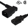 3ft IEC C13 to IEC C14 Right Angle Power Cable - 18AWG SJT FN-PW-100R4-03