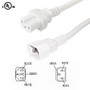 3ft IEC C15 to IEC C14 Power Cable - 14AWG SJT - White (FN-PW-101C-03WH)