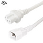 3ft IEC C15 to IEC C14 Power Cable - 14AWG SJT - White (FN-PW-101C-03WH)