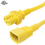 8ft IEC C15 to IEC C14 Power Cable - 14AWG SJT - Yellow (FN-PW-101C-08YL)