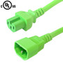 10ft IEC C15 to IEC C14 Power Cable - 14AWG SJT - Green (FN-PW-101C-10GN)