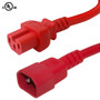 12ft IEC C15 to IEC C14 Power Cable - 14AWG SJT - Red (FN-PW-101C-12RD)