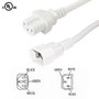 12ft IEC C15 to IEC C14 Power Cable - 14AWG SJT - White FN-PW-101C-12WH