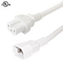 12ft IEC C15 to IEC C14 Power Cable - 14AWG SJT - White (FN-PW-101C-12WH)