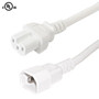 15ft IEC C15 to IEC C14 Power Cable - 14AWG SJT - White FN-PW-101C-15WH