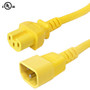 15ft IEC C15 to IEC C14 Power Cable - 14AWG SJT - Yellow (FN-PW-101C-15YL)