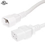2ft IEC C14 to IEC C19 Power Cable - 14AWG SJT - White (FN-PW-120-02WH)