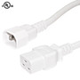 2ft IEC C14 to IEC C19 Power Cable - 14AWG SJT - White FN-PW-120-02WH