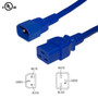 10ft IEC C14 to IEC C19 Power Cable - 14AWG SJT - Blue (FN-PW-120-10BL)