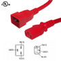 12ft IEC C13 to IEC C20 Power Cable - 14AWG SJT - Red (FN-PW-124-12RD)