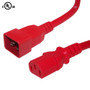 12ft IEC C13 to IEC C20 Power Cable - 14AWG SJT - Red (FN-PW-124-12RD)