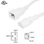 12ft IEC C13 to IEC C20 Power Cable - 14AWG SJT - White (FN-PW-124-12WH)