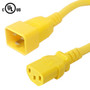 12ft IEC C13 to IEC C20 Power Cable 14AWG SJT (250V 15A) - Yellow (FN-PW-124-12YL)