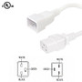 1ft IEC C19 to IEC C20 Power Cable - 12AWG SJT - White (FN-PW-125-01WH)