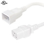 1ft IEC C19 to IEC C20 Power Cable - 12AWG SJT - White (FN-PW-125-01WH)
