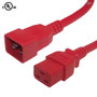 12ft IEC C19 to IEC C20 Power Cable - 12AWG SJT - Red (FN-PW-125-12RD)