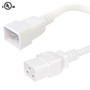 12ft IEC C19 to IEC C20 Power Cable - 12AWG SJT - White (FN-PW-125-12WH)