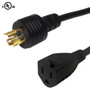 1ft L5-15P to 5-15R Power Cable 14AWG SJT (125V 15A) (FN-PW-1274-01)