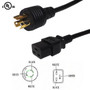 10ft NEMA L6-15P to IEC C19 Power Cable - 14AWG SJT FN-PW-138-10