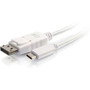 C2G 3ft USB C to DisplayPort 4K Cable White - 3 ft DisplayPort/USB A/V Cable for Audio/Video Device, Projector, Notebook - First End: (Fleet Network)