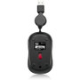 Adesso iMouse S8B - USB Illuminated Retractable Mini Mouse - Optical - Cable - Black - USB 2.0 - 1600 dpi - Scroll Wheel - 3 Button(s) (IMOUSE S8B)