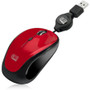 Adesso iMouse S8R - USB Illuminated Retractable Mini Mouse - Optical - Cable - Red - USB 2.0 - 1600 dpi - Scroll Wheel - 3 Button(s) - (IMOUSE S8R)