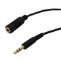 15ft 3.5mm Stereo Male to Female Cable 28AWG FT4  - Black (FN-AUD-225-15)