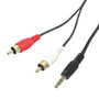 6ft Molded 35mm Male to 2 x RCA Male Audio Cable FN-AUD-922-06