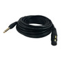 6ft XLR 3-pin Female to 1/4 Inch TRS Male Balanced Cable - Black (FN-PAU-326-06)