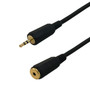 10ft Premium  25mm Stereo Male To Female Cable 24AWG FT4 - Black FN-25MM3-10