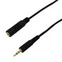 35ft 2.5mm stereo male to female 28AWG FT4 - Black (FN-AUD-125-35)