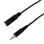 50ft 2.5mm stereo male to female 28AWG FT4 - Black (FN-AUD-125-50)