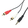 6 inch Molded 3.5mm Male to 2 x RCA Male Audio Cable (FN-AUD-922-6IN)