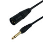 3ft XLR 3-pin Male to 14 Inch TS Male Unbalanced Cable - Black FN-PAU-320-03