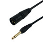 3ft XLR 3-pin Male to 1/4 Inch TS Male Unbalanced Cable - Black ( Fleet Network )