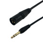 3ft XLR 3-pin Male to 1/4 Inch TRS Male Balanced Cable - Black (FN-PAU-321-03)