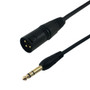 3ft XLR 3-pin Male to 1/4 Inch TRS Male Balanced Cable - Black ( Fleet Network )