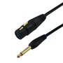 6ft XLR 3-pin Female to 14 Inch TS Male Unbalanced Cable - Black FN-PAU-325-06