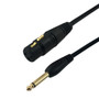 25ft XLR 3-pin Female to 1/4 Inch TS Male Unbalanced Cable - Black (FN-PAU-325-25)