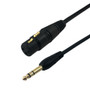 10ft XLR 3-pin Female to 1/4 Inch TRS Male Balanced Cable - Black ( Fleet Network )