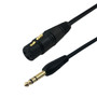 25ft XLR 3-pin Female to 14 Inch TRS Male Balanced Cable - Black FN-PAU-326-25
