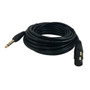 25ft XLR 3-pin Female to 14 Inch TRS Male Balanced Cable - Black FN-PAU-326-25