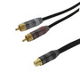 6ft Premium  Single RCA Female to 2 x RCA Male Audio Cable FT4 (FN-RCA1F2M-06)