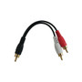 6 inch Subwoofer Y-Splitter RCA Male to 2 x RCA Male Cable (FN-AUD-930-6IN)
