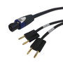 50ft Premium  4-Pole Speakon to 2 x Dual Banana Clip Speaker Cable 14AWG FT4 FN-SP-Q1B4C-50