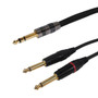 15ft Premium Phantom Cables 14 inch TRS Male to 2x 14 inch TS Male Audio Cable FT4 FN-TRSM-2TSM-15